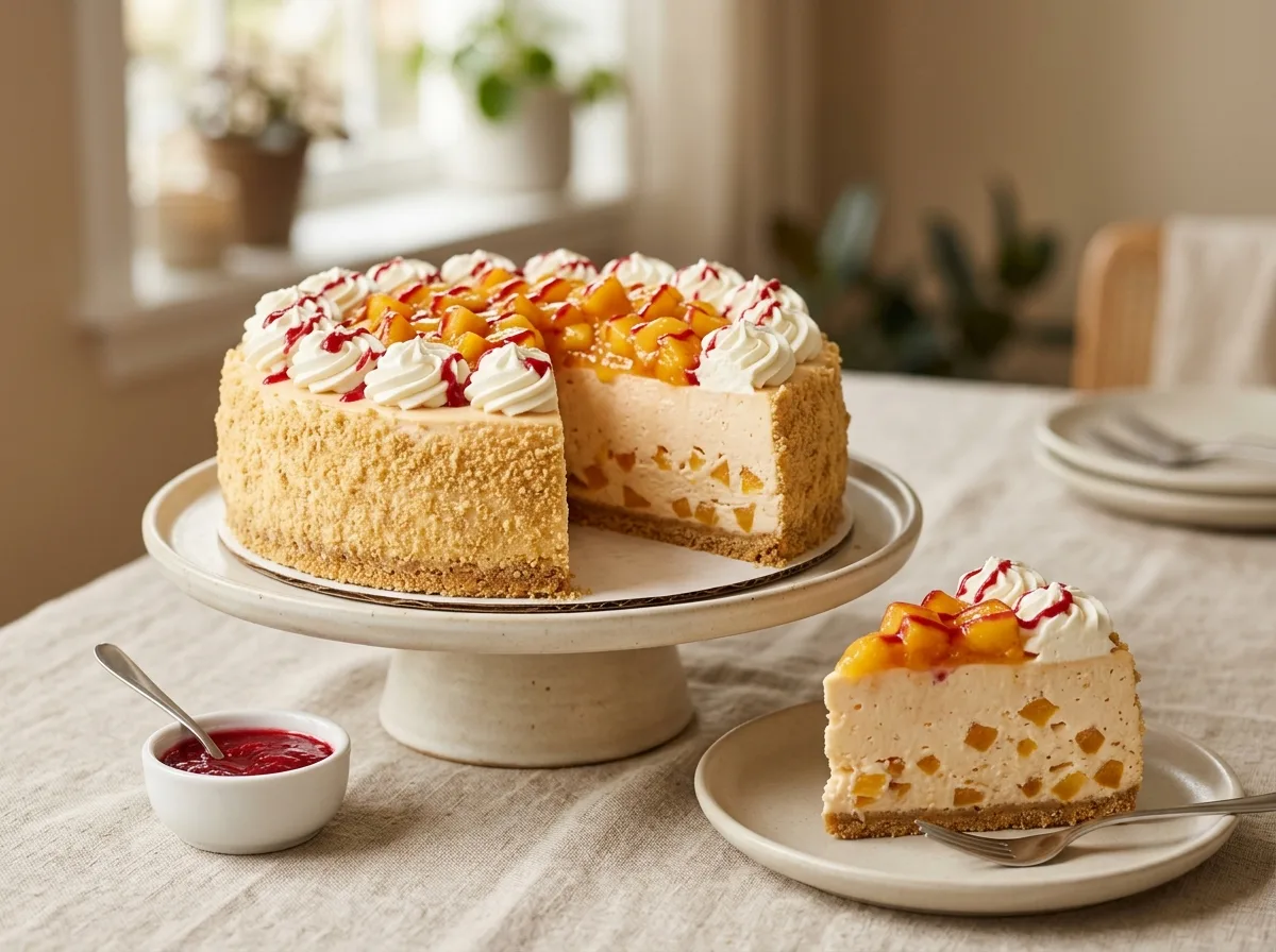 10-Inch Peach Perfect with Raspberry Drizzle
