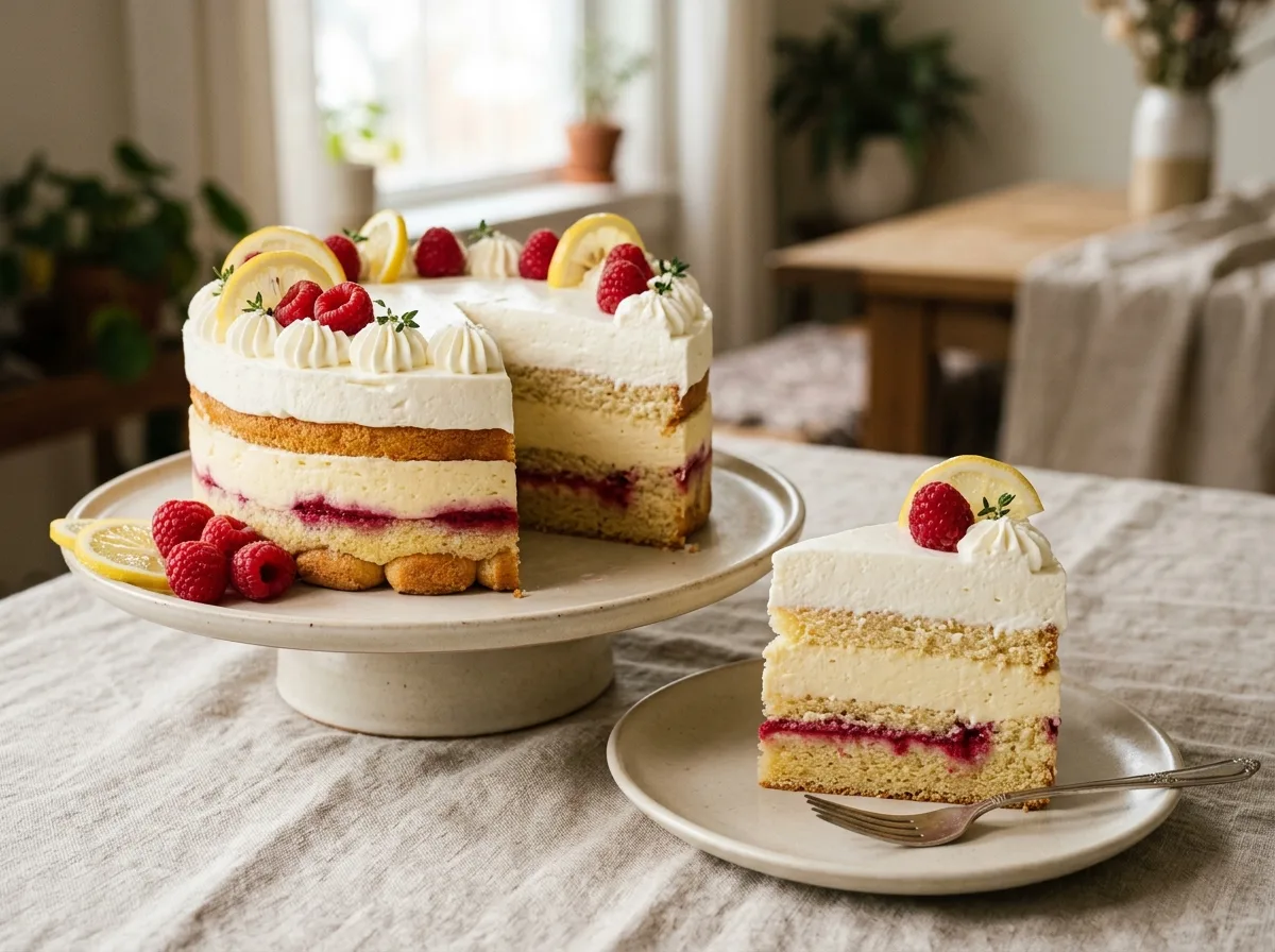 7-Inch Lemon Raspberry Cream Cheesecake