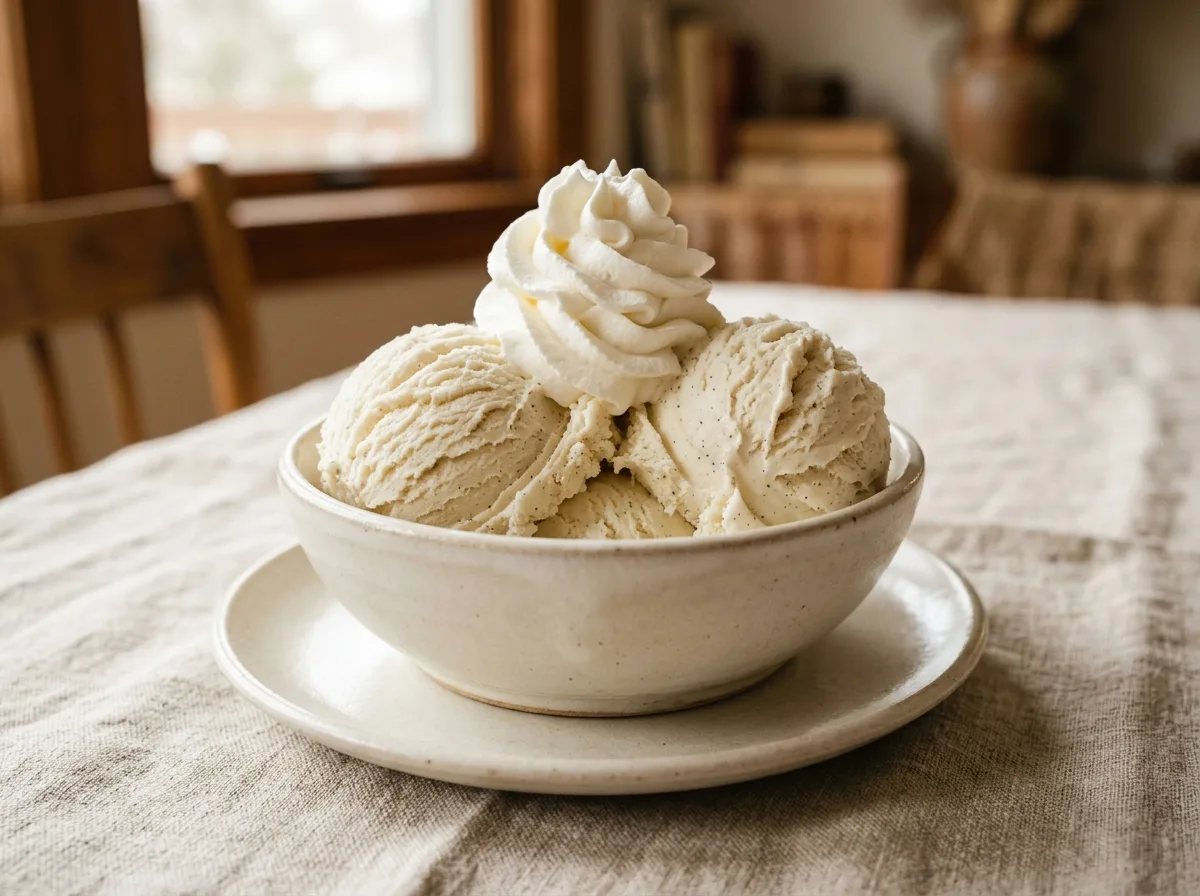 Bowl of Vanilla Ice Cream