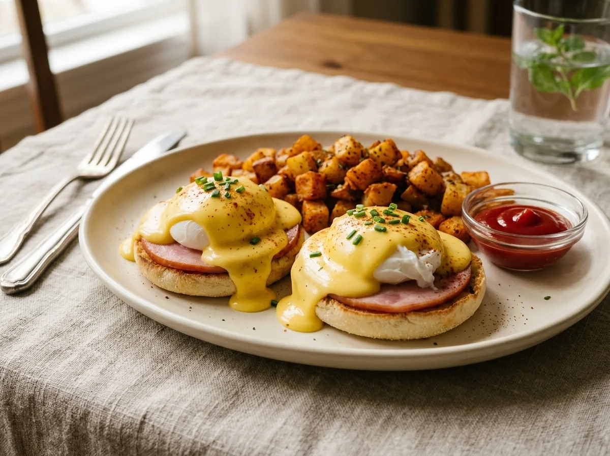 Eggs Benedict* with Canadian Bacon and Hollandaise