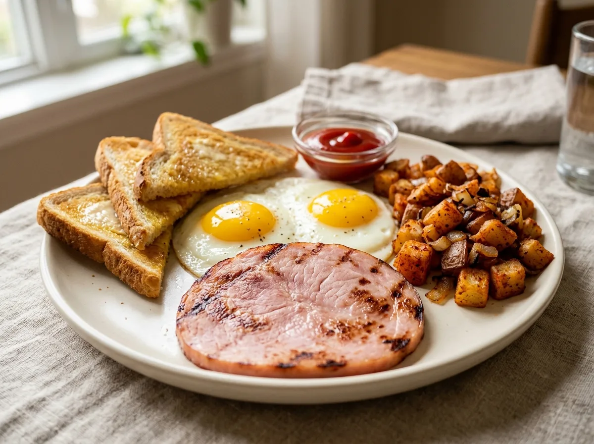 Farm Fresh Eggs* with Grilled Ham