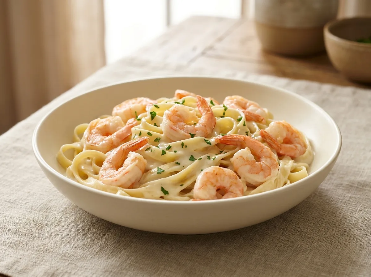Fettuccini Alfredo with Shrimp