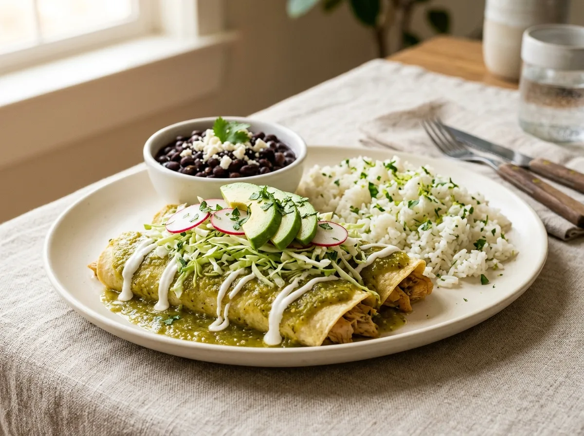 Green Chile Chicken Enchiladas