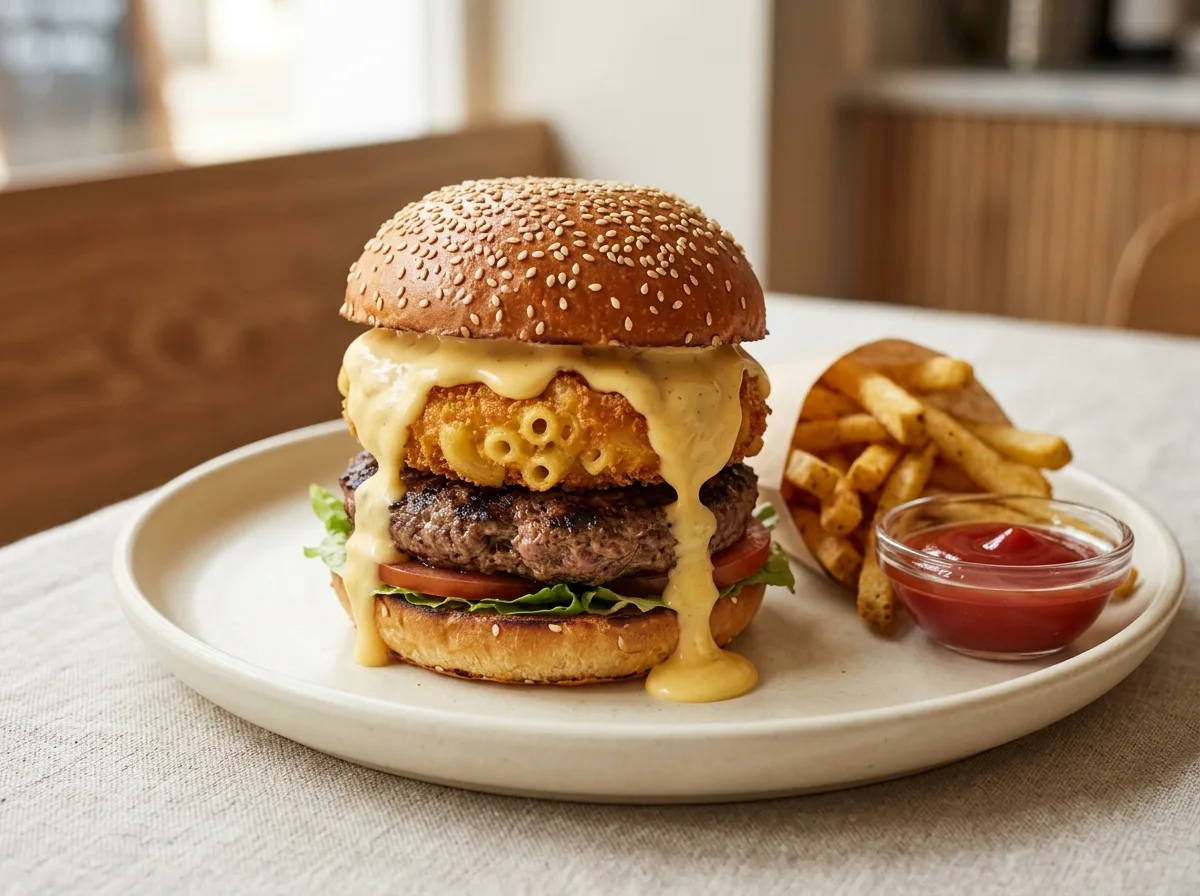 Macaroni and Cheese Burger*