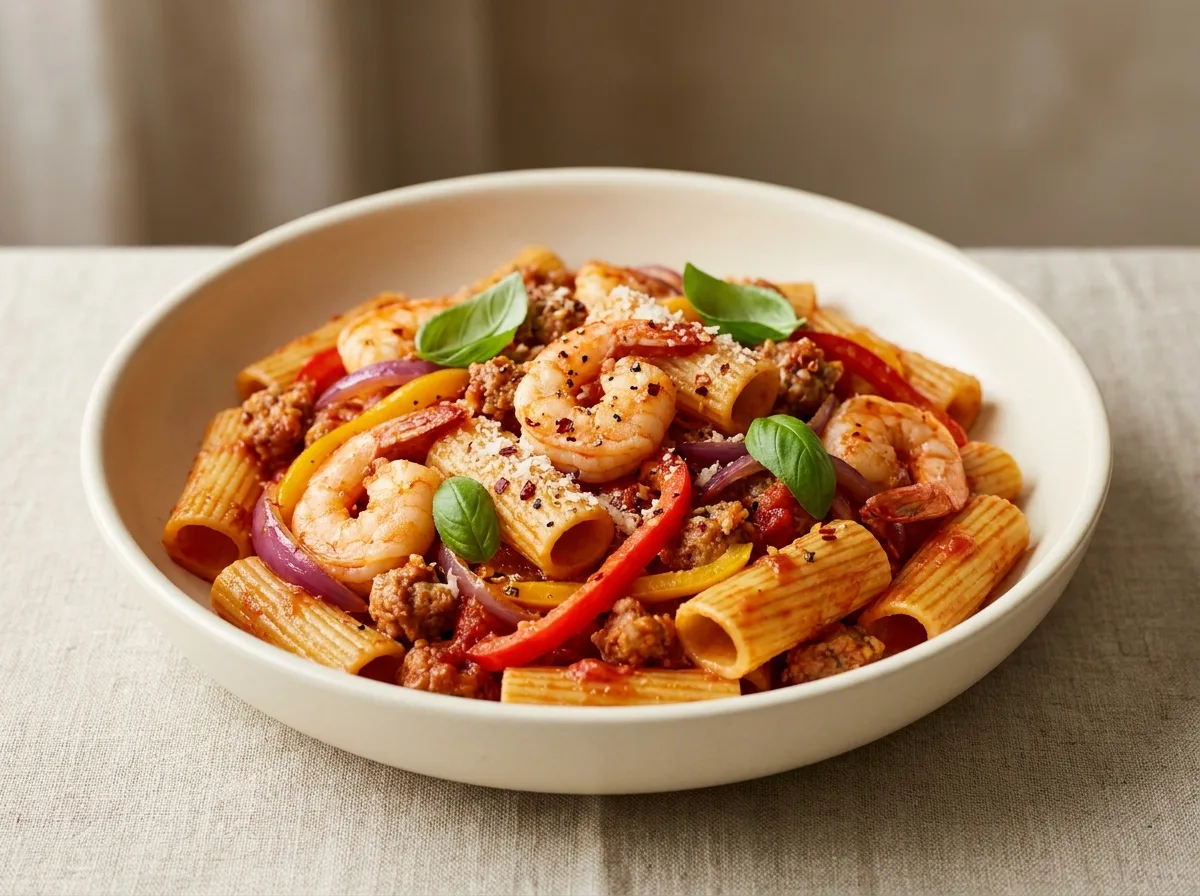 Pasta with Shrimp and Sausage