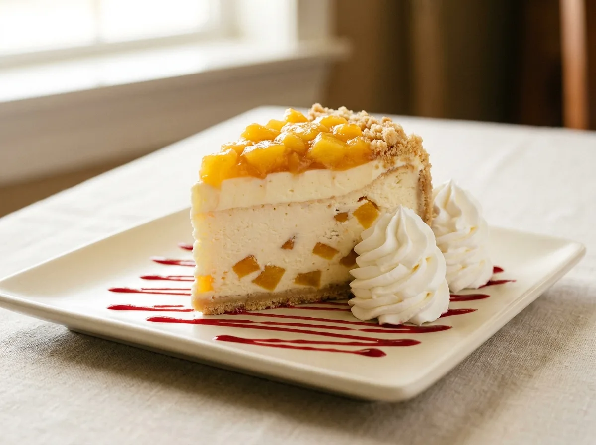 Peach Perfect with Raspberry Drizzle