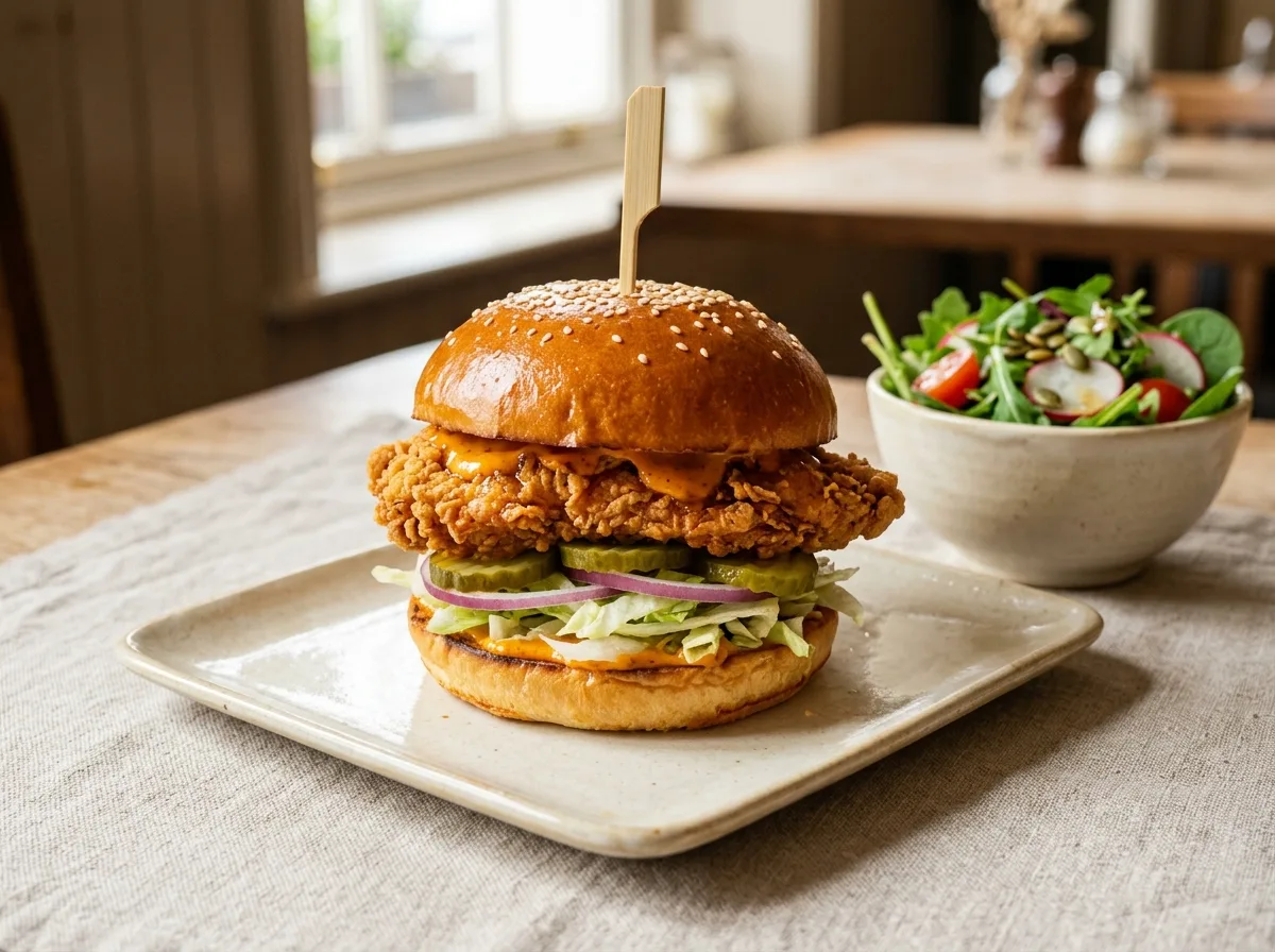 SkinnyLicious® Crispy Chicken Sandwich with Sriracha Mayo