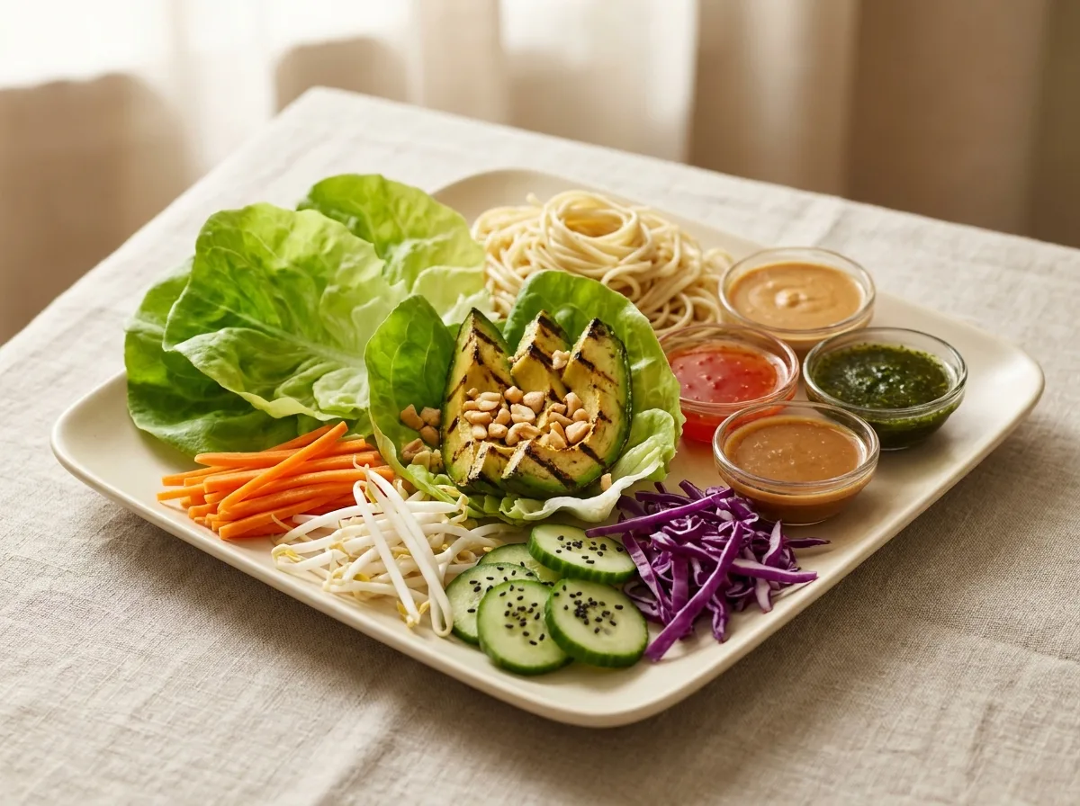 Small Thai Lettuce Wraps with Avocado