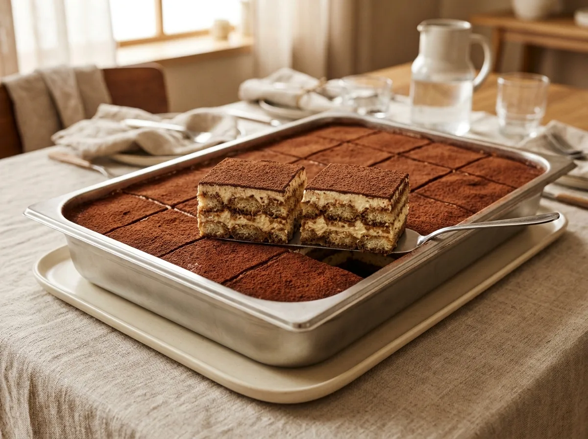 Tray of Tiramisu Cake